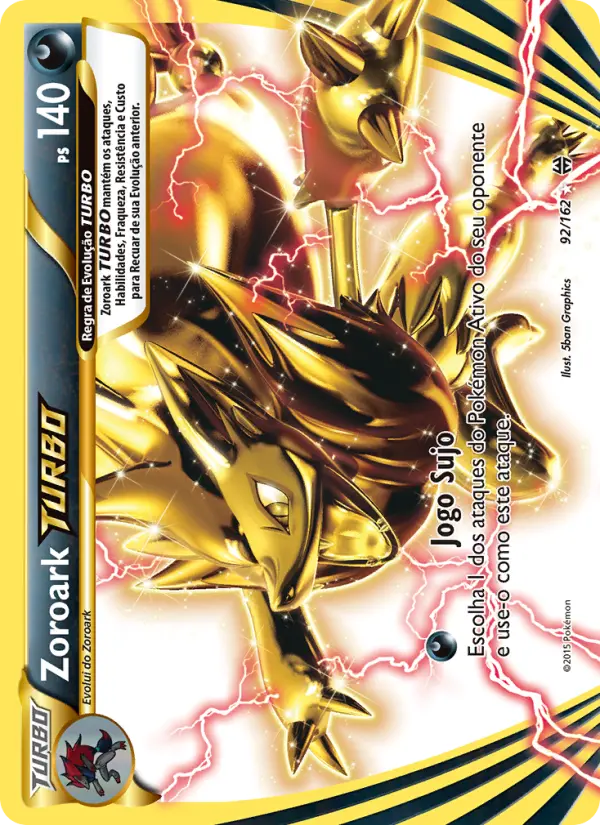 Carta Zoroark TURBO, número 92/162 da coleção Turbo Revolução