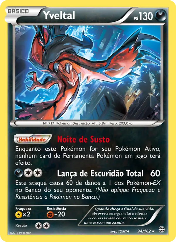 Carta Yveltal, número 94/162 da coleção Turbo Revolução