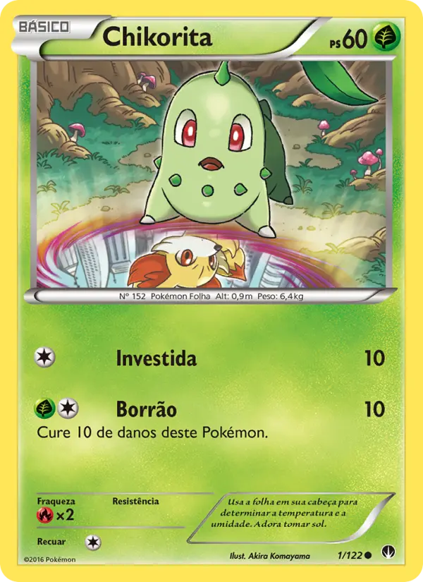 Carta Chikorita, número 1/122 da coleção Turbo Colisão