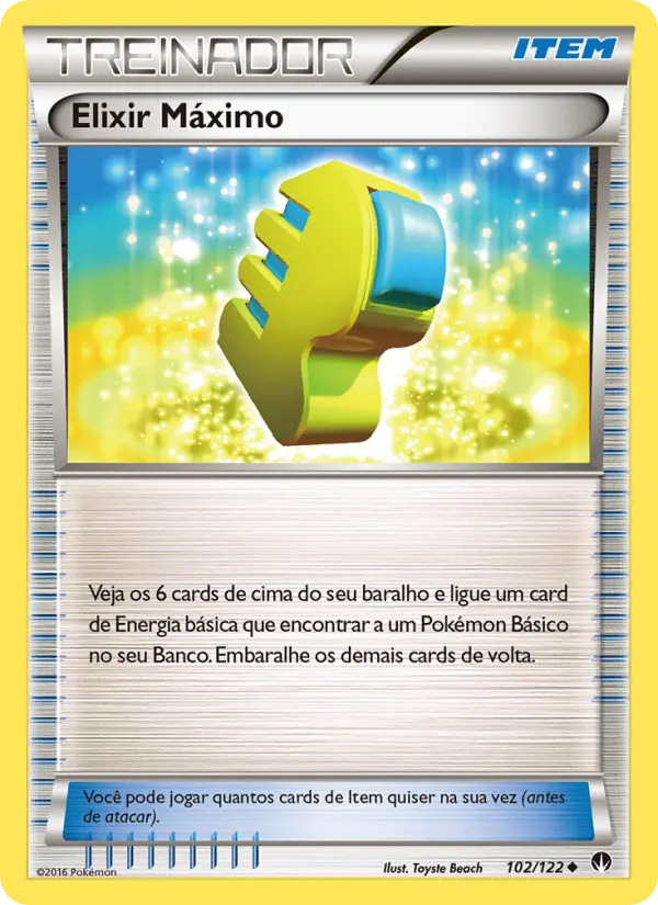 Carta Elixir Máximo, número 102/122 da coleção Turbo Colisão