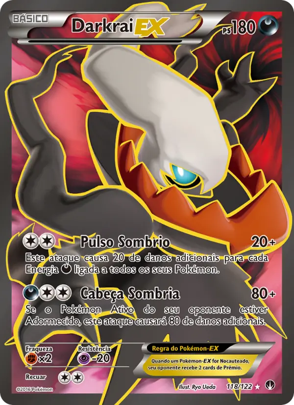 Carta Darkrai EX, número 118/122 da coleção Turbo Colisão
