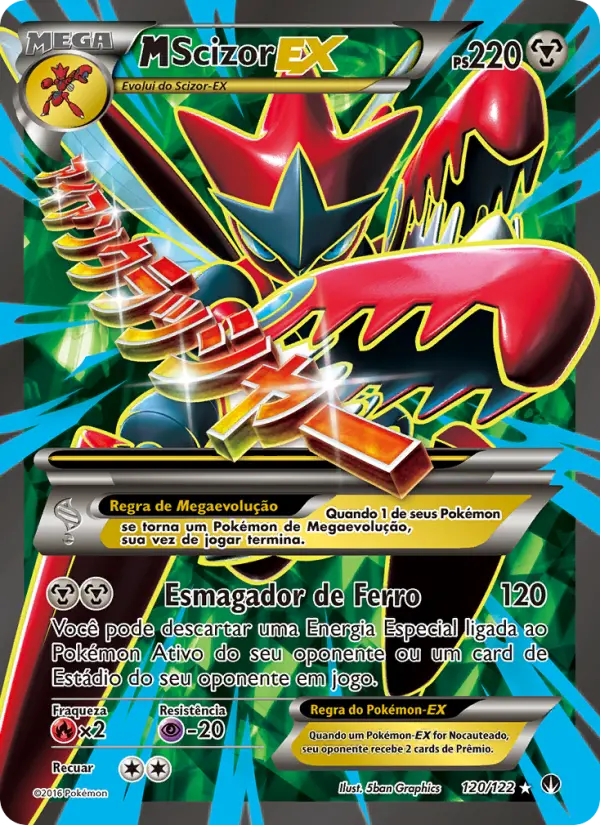 Carta M-Scizor EX, número 120/122 da coleção Turbo Colisão