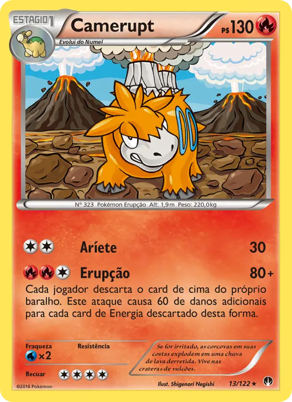 Carta Camerupt, número 13/122 da coleção Turbo Colisão