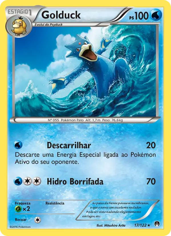 Carta Golduck, número 17/122 da coleção Turbo Colisão