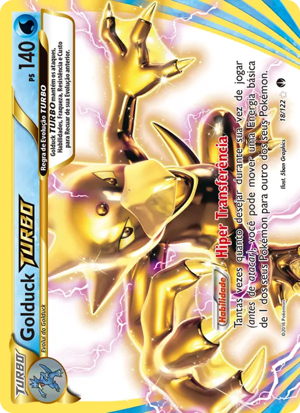 Carta Golduck TURBO, número 18/122 da coleção Turbo Colisão