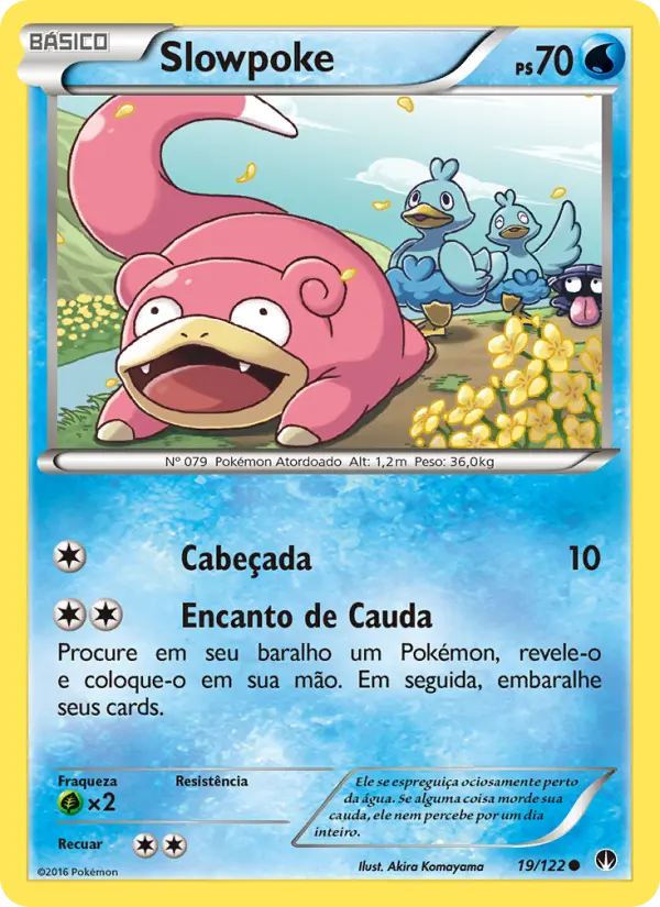 Carta Slowpoke, número 19/122 da coleção Turbo Colisão