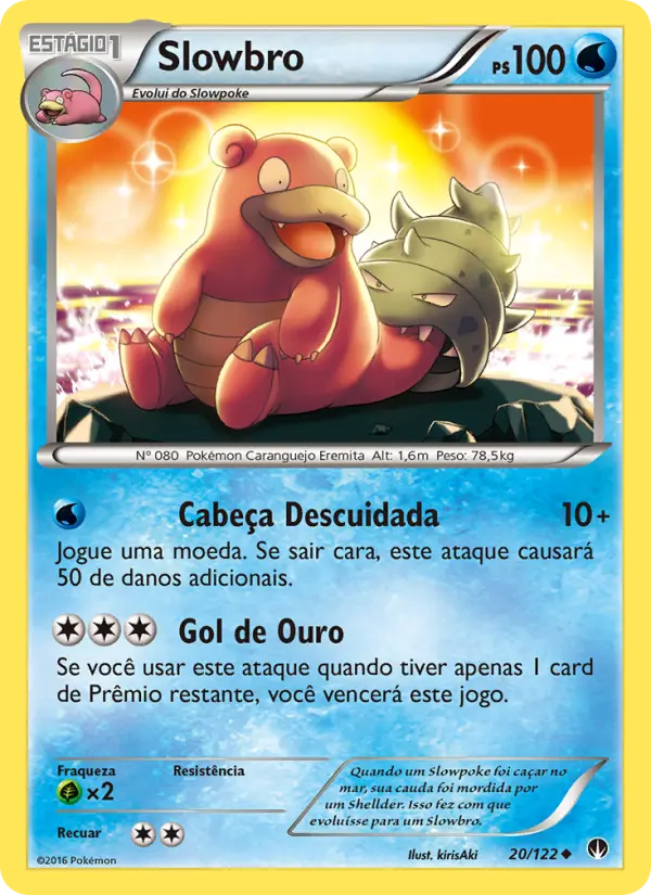 Carta Slowbro, número 20/122 da coleção Turbo Colisão