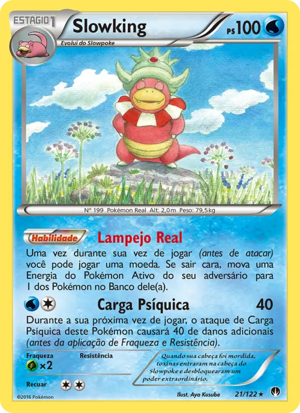 Carta Slowking, número 21/122 da coleção Turbo Colisão