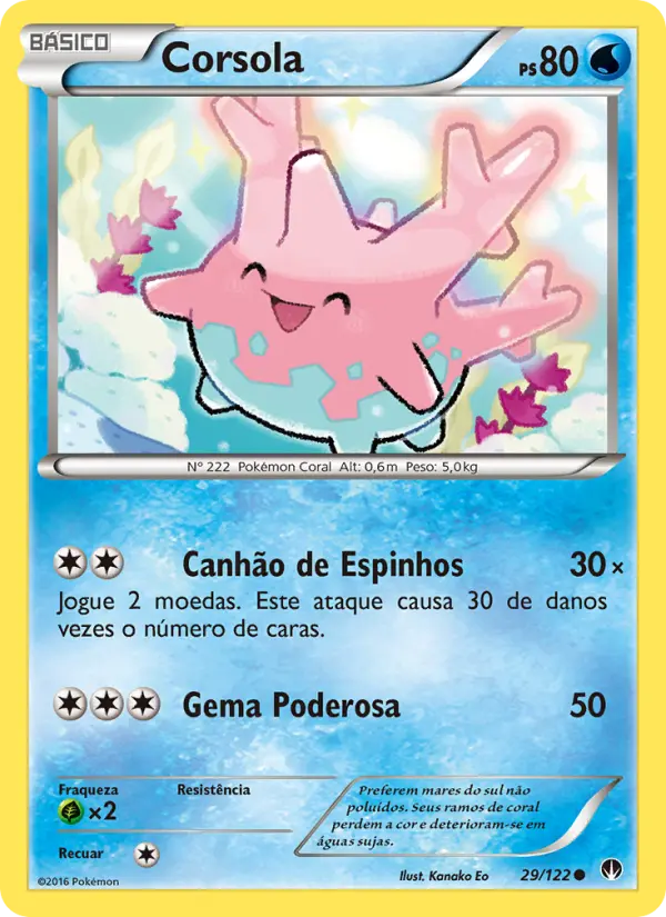 Carta Corsola, número 29/122 da coleção Turbo Colisão
