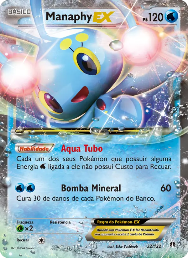 Carta Manaphy EX, número 32/122 da coleção Turbo Colisão