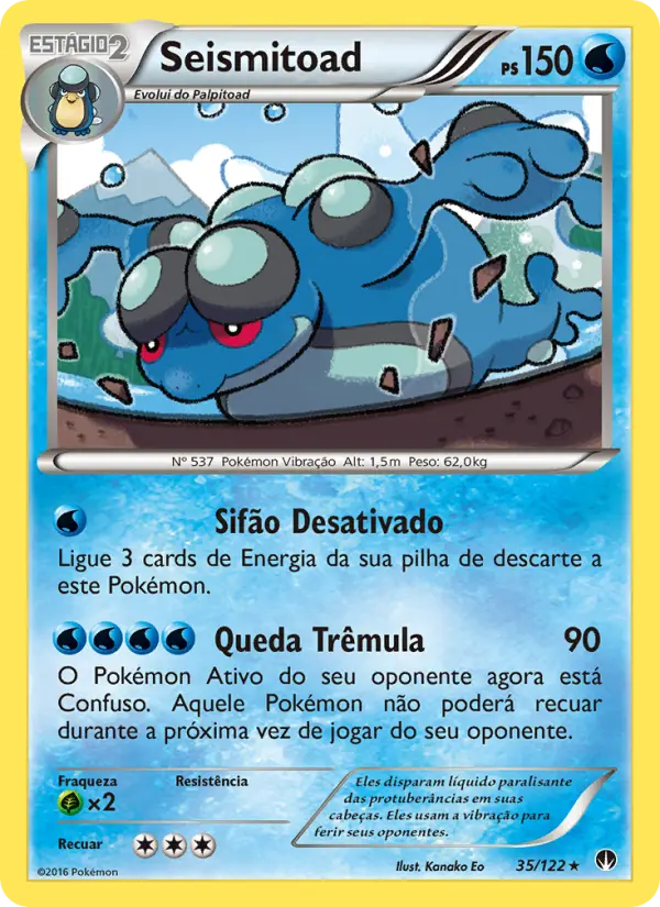 Carta Seismitoad, número 35/122 da coleção Turbo Colisão