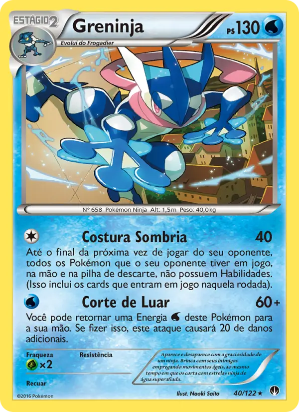 Carta Greninja, número 40/122 da coleção Turbo Colisão