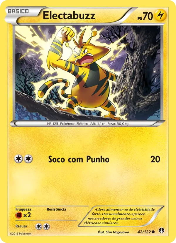 Carta Electabuzz, número 42/122 da coleção Turbo Colisão