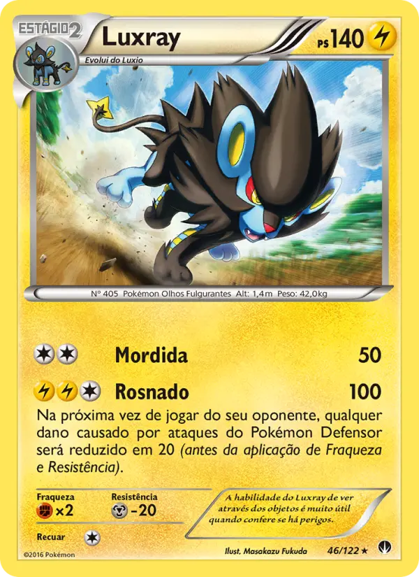Carta Luxray, número 46/122 da coleção Turbo Colisão