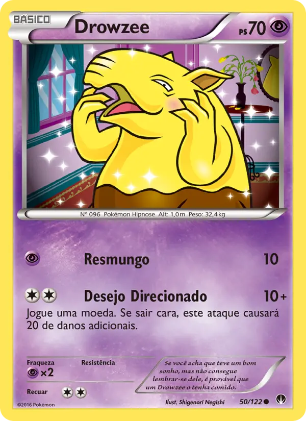Carta Drowzee, número 50/122 da coleção Turbo Colisão