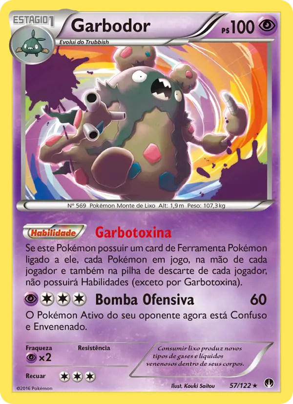 Carta Garbodor, número 57/122 da coleção Turbo Colisão