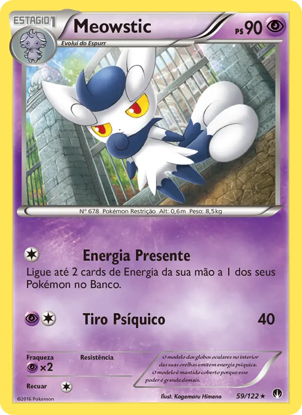 Carta Meowstic, número 59/122 da coleção Turbo Colisão
