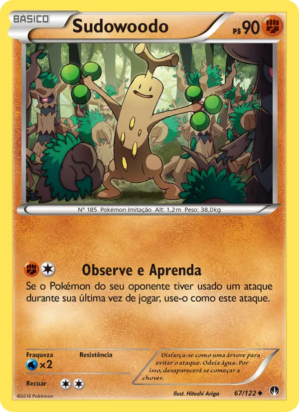 Carta Sudowoodo, número 67/122 da coleção Turbo Colisão