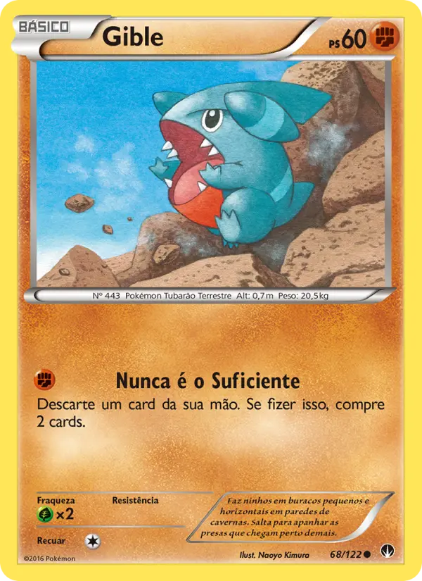 Carta Gible, número 68/122 da coleção Turbo Colisão