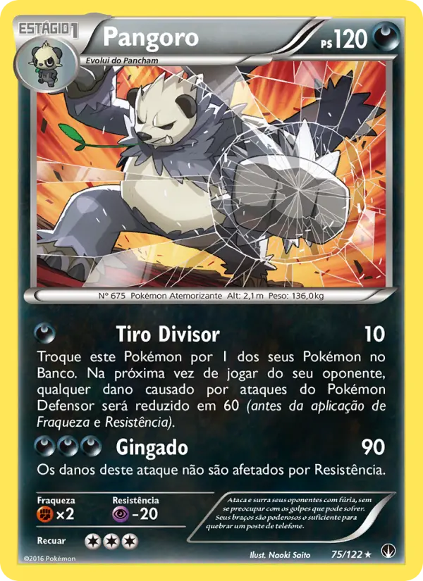 Carta Pangoro, número 75/122 da coleção Turbo Colisão