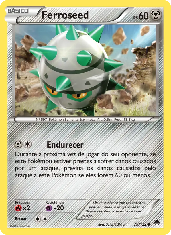 Carta Ferroseed, número 79/122 da coleção Turbo Colisão