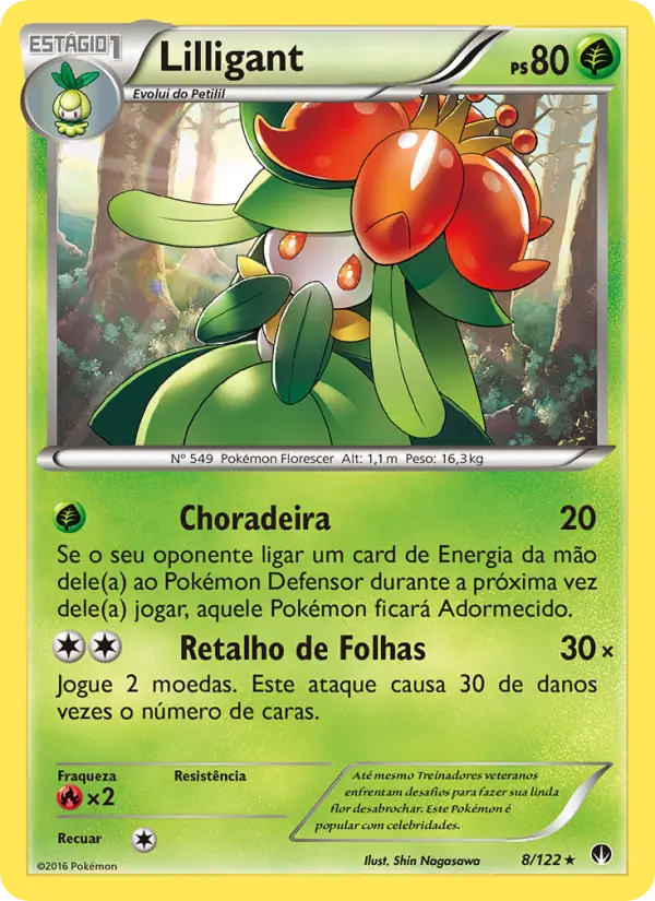 Carta Lilligant, número 8/122 da coleção Turbo Colisão