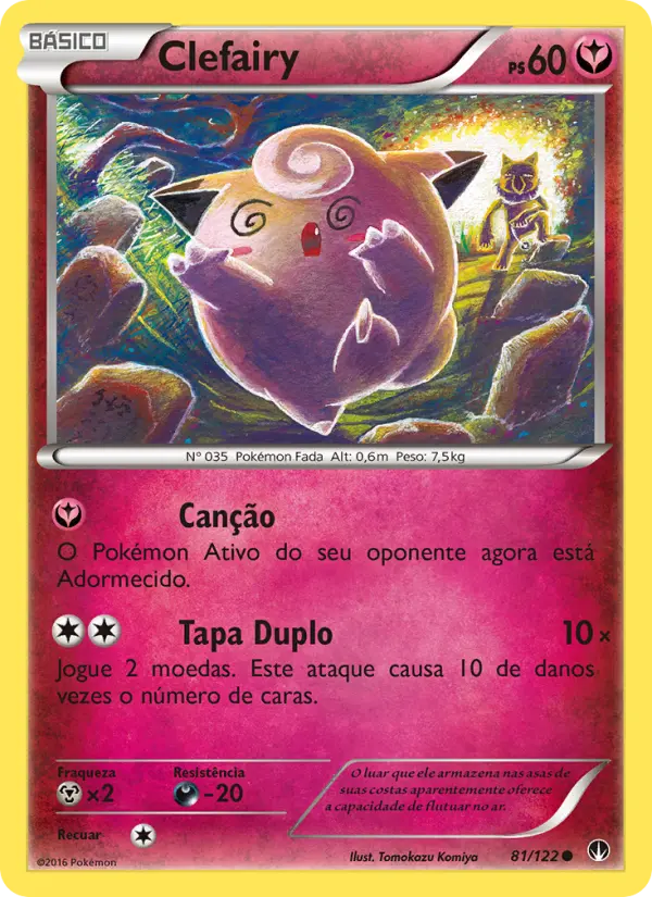 Carta Clefairy, número 81/122 da coleção Turbo Colisão