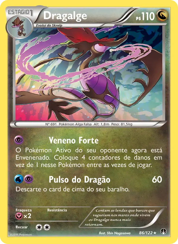 Carta Dragalge, número 86/122 da coleção Turbo Colisão