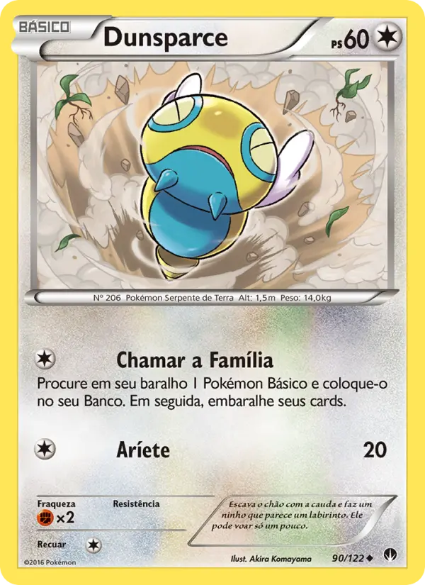 Carta Dunsparce, número 90/122 da coleção Turbo Colisão