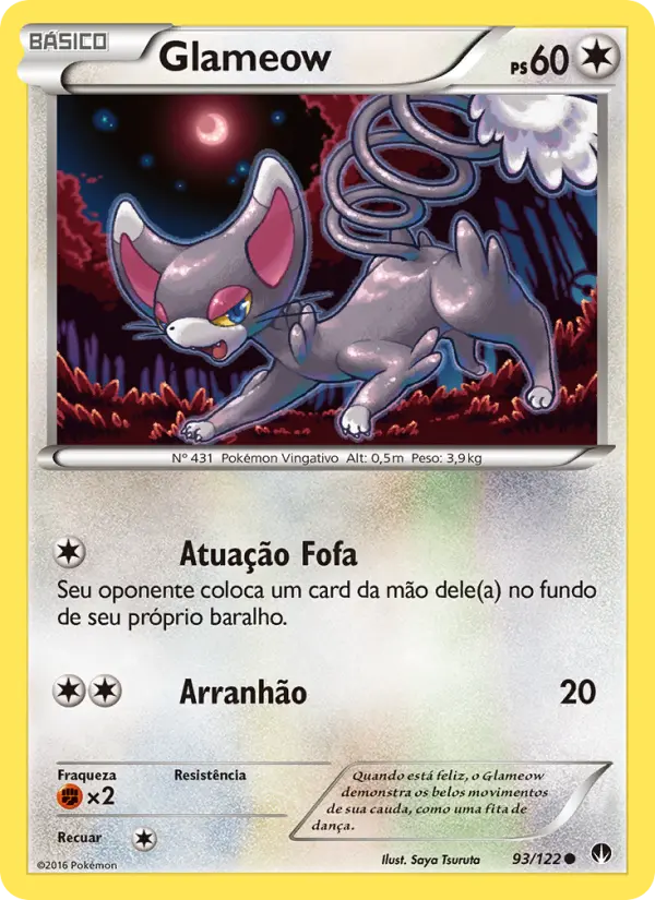 Carta Glameow, número 93/122 da coleção Turbo Colisão