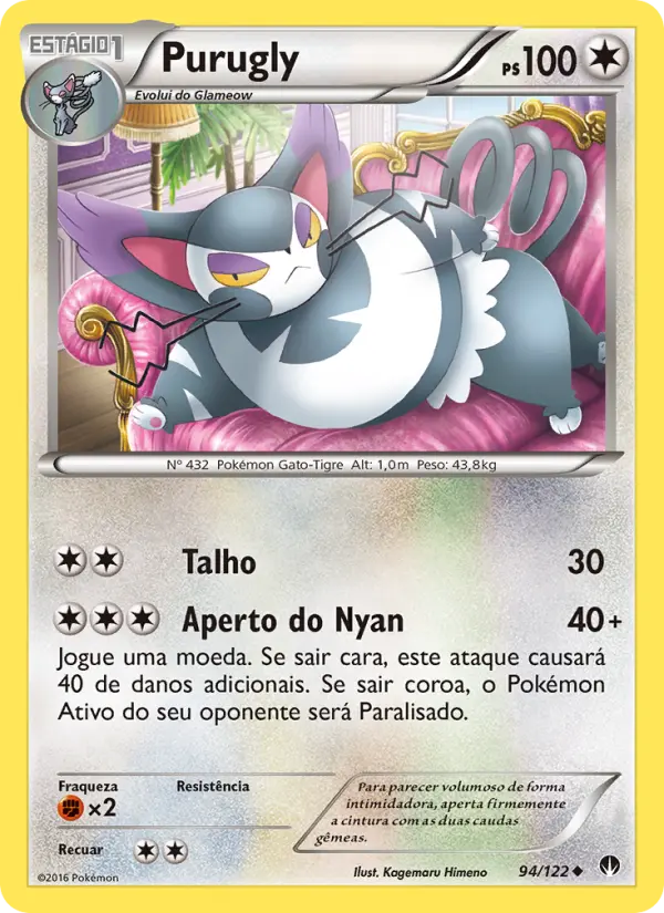Carta Purugly, número 94/122 da coleção Turbo Colisão