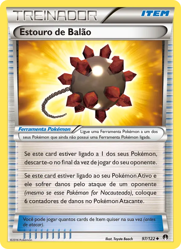 Carta Estouro de Balão, número 97/122 da coleção Turbo Colisão