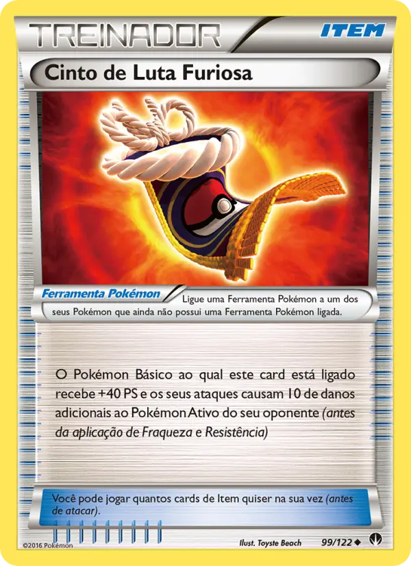 Carta Cinto de Luta Furiosa, número 99/122 da coleção Turbo Colisão